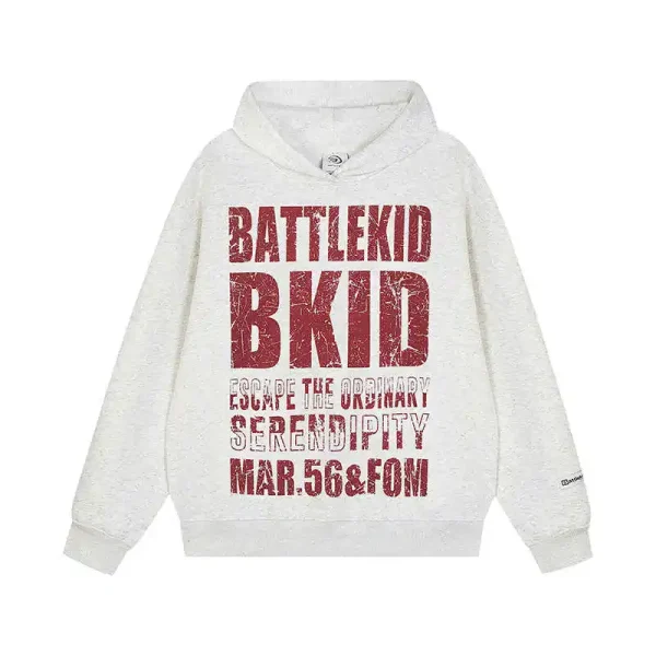 Screen Print Casual Long Sleeved Loose Custom Screen Print Hoodie