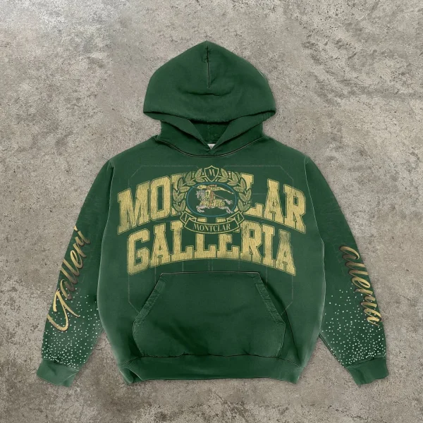 Rhinestone Distressed DTG Print Streetwear Washing Hoodies