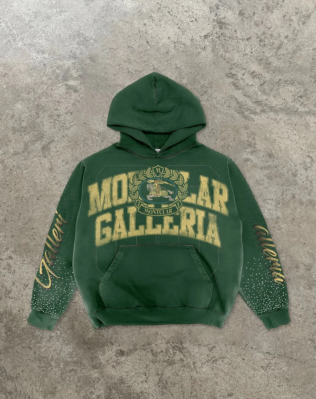 Rhinestone Distressed DTG Print Streetwear Washing Hoodies