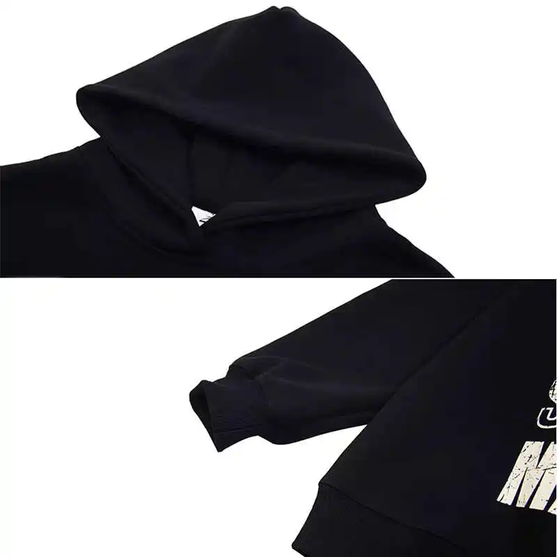 Screen Print Casual Long Sleeved Loose Custom Screen Print Hoodie - Image 5