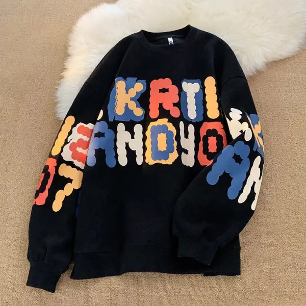 Custom Oversized Unisex Crew Neck Screen Printed Sweatshirts