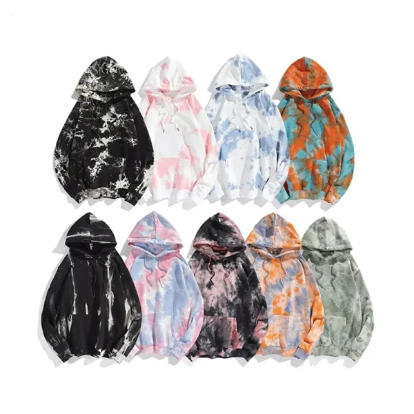 Custom Logo French Terry Tie Dye Hoodies